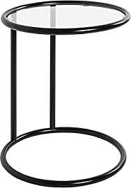HAKU runder Beistelltisch mit Glasplatte schwarz