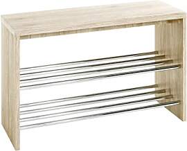 HAKU Schuhbank, Chrom; Eiche San Remo, MDF, Metall 