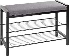 HAKU Schuhbank, grau, schwarz, Metall,