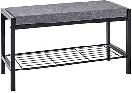 HAKU Schuhbank grau, schwarz, Metall, Textilgewebe 