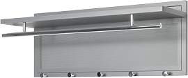 HAKU Wandgarderobe, Chrom, grau, Metall - Maße: B 