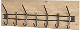 HAKU Wandgarderobe, eiche hell, schwarz, MDF,
