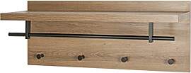 HAKU Wandgarderobe eiche, schwarz, MDF, Metall -