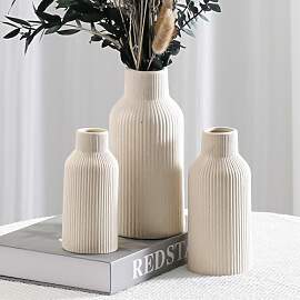 Hanaomaoyi Böhmische beige Keramikvase – für