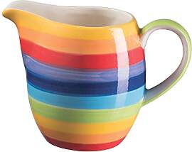 Handbemalter Krug mit Regenbogen-Streifen
