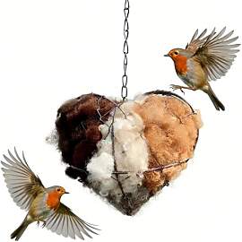 Handgefertigtes Vogelnest Herz Naturfasern,18cm