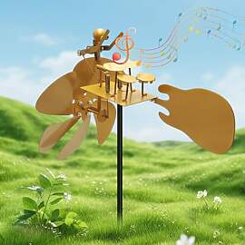 Handmade Metal Drummer Windmill, Schlagzeuger