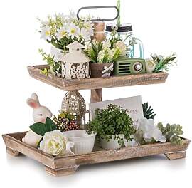 Hanobe Deko Tablett Etagere Holz: Braun