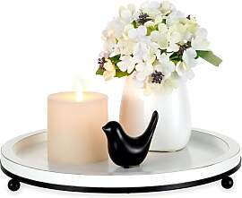 Hanobe Deko Tablett Rund Holztablett: Modern