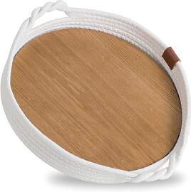 Hanobe Deko Tablett Rund Weiß: Landhausstil