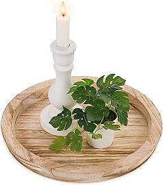 Hanobe Holztablett Rund Deko Tablett: Tablett Holz 
