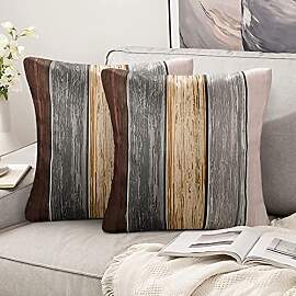Hanrunsi Kissenbezüge 40x40 2er Set Braun, Modern 