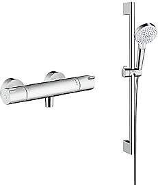 hansgrohe Set mit Ecostat Aufputz Duschthermostat