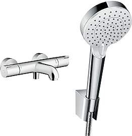 hansgrohe Set mit Ecostat Aufputz Wannenthermostat 