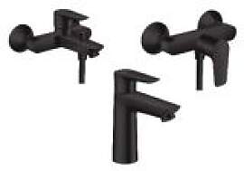 hansgrohe Talis E Badarmaturen Set schwarz, für