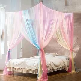 HanYun Moskitonetz Bett, Regenbogen Moskitonetz