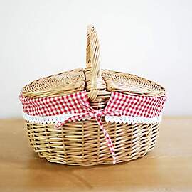 HAOHIZE Weiden-Picknickkorb, Weidenkorb mit
