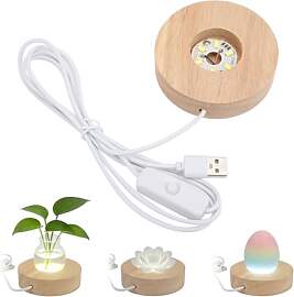 Hapivida LED Display Sockel, 8cm Holz