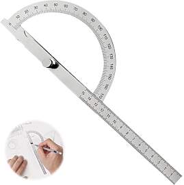 HAPPOW Winkelmesser Metall (0-180°), 15cm Hohler