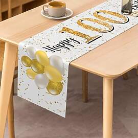 Happy 100th Birthday Tischläufer, 100. Geburtstag 
