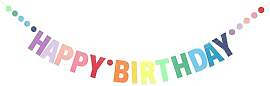 Happy Birthday Girlande, Farbe Bunt Happy Birthday 