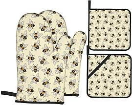 Happy Busy Bees Ofenhandschuhe und Topflappen, 4