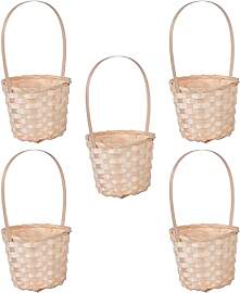 Happyyami 5pcs Rattan Korb Henkel Geschenkkorb