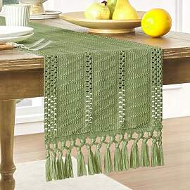 HARY Salbeigrün Tischläufer Boho Deko