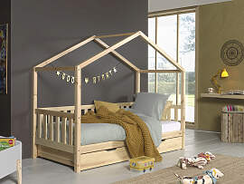 Hausbett VIPACK "Dallas, mit Dachaufbau,