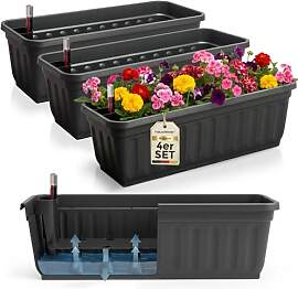 Hausfelder Balkonkasten 4er Set 60 cm mit
