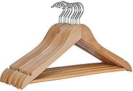 Haushalt International Holz Kleiderbügel 10er Set 
