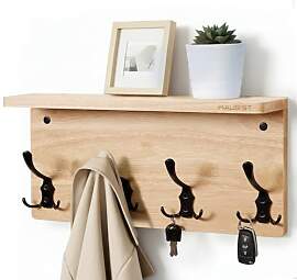 HAUSIST Garderobenhaken Holz, Wandgarderobe mit