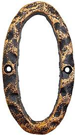 Hausnummern, rustikal, Gusseisen, 15,2 cm,