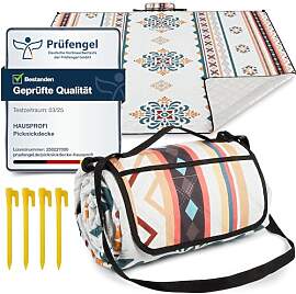HAUSPROFI Picknickdecke Boho 200x200 cm,