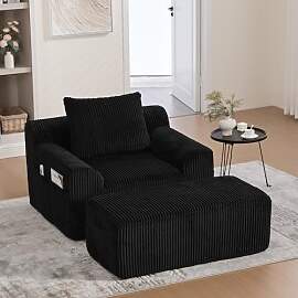 HAUSPROFI Schlafsessel aus Cord, 147x110x67cm Sofa 