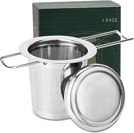HAUSPROFI Tee-Ei, 304 Edelstahl Teesieb mit Deckel 