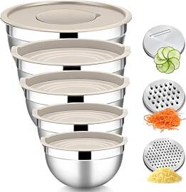 HaWare Rührschüssel 5er Set, Edelstahl Schüssel 