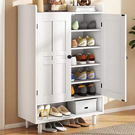 Hawthyhome Weiß Schuhschrank Holz mit Türen,