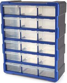 HBM 18-Schubladen-Schrank, Kleinteilemagazin,