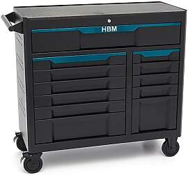 HBM Werkzeugwagen, 12 Schubladen, 106 cm, schwarz