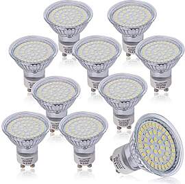 HCFEI 10x LED GU10 Leuchtmittel, Kaltweiß 5000K