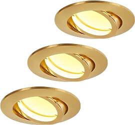 HCFEI LED Einbaustrahler Gold farbig 230V 3W 68mm