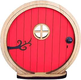 HDouii Rote Feengartentür für Baum, Feentüren