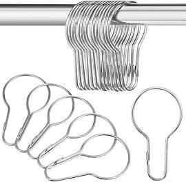 Healifty 20pcs Vorhangring mit Clips Edelstahl