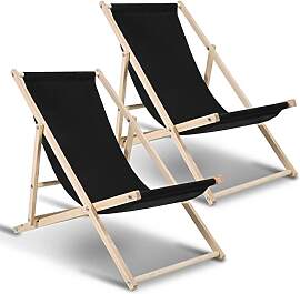 Hebitod Liegestuhl Holz Klappbar, 2 Ser Set,