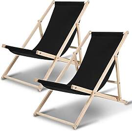 Hebitod Liegestuhl Holz Klappbar 2er Set, Balkon