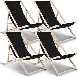 Hebitod Liegestuhl Holz Klappbar, 4 Ser Set,