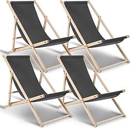 Hebitod Liegestuhl Holz Klappbar, 4 Ser Set,