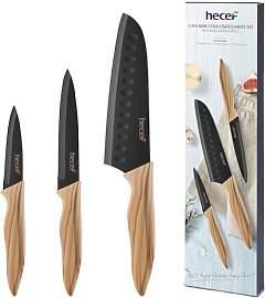 hecef Küchenmesser Set 3-teilig, Edelstahl,