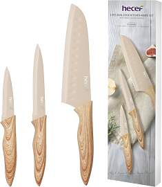 hecef Küchenmesser Set 3-teilig, Edelstahl,